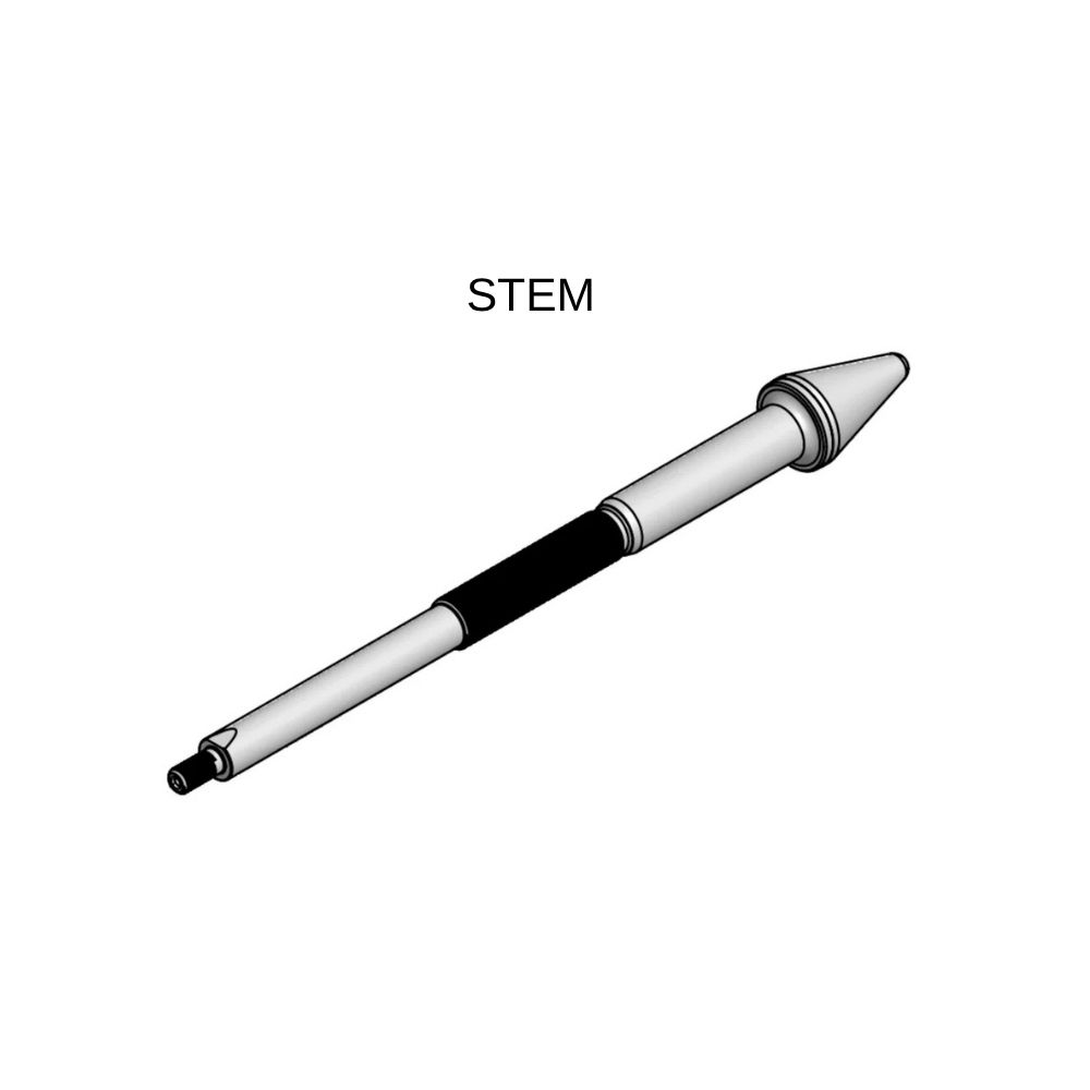 AR Engineering Services 9 - rawatflowline.com Soldering iron with a black grip, angled to the right, labeled STEM above it.